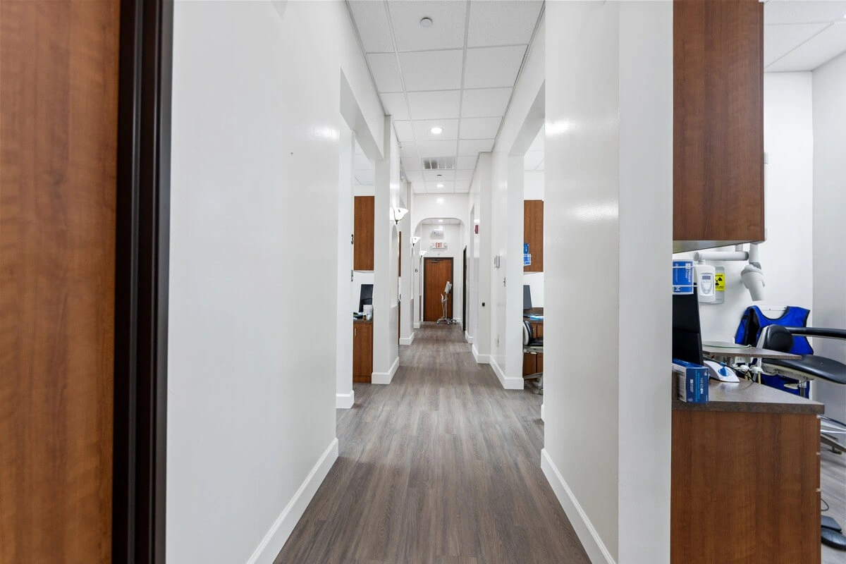 Hallway to treatment rooms at Richmond Dental Care